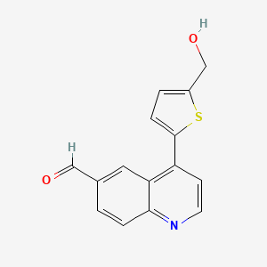 molecular formula C15H11NO2S B13926364 4-(5-(Hydroxymethyl)thiophen-2-yl)quinoline-6-carbaldehyde 