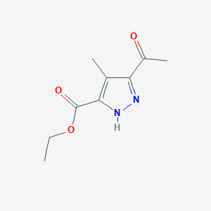 molecular formula C9H12N2O3 B13926391 Ethyl 5-acetyl-4-methyl-1H-pyrazole-3-carboxylate 