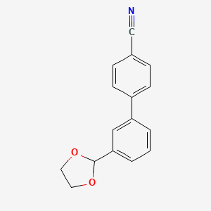 molecular formula C16H13NO2 B13926401 3'-(1,3-Dioxolan-2-yl)[1,1'-biphenyl]-4-carbonitrile 