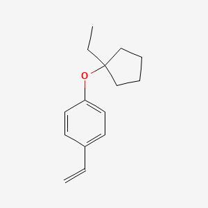 molecular formula C15H20O B13926419 1-((1-Ethylcyclopentyl)oxy)-4-vinylbenzene 