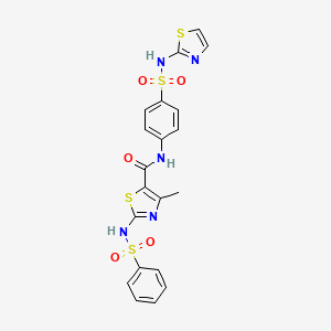 4-methyl-2-(phenylsulfonamido)-N-(4-(N-(thiazol-2-yl)sulfamoyl)phenyl)thiazole-5-carboxamide