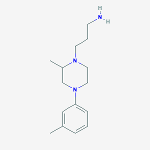 molecular formula C15H25N3 B1392650 {3-[2-甲基-4-(3-甲基苯基)哌嗪-1-基]丙基}胺 CAS No. 1044528-71-3