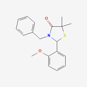 3-Benzyl-2-(2-methoxy-phenyl)-5,5-dimethyl-thiazolidin-4-one