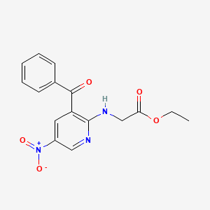 molecular formula C16H15N3O5 B1392653 乙基 N-(3-苯甲酰基-5-硝基吡啶-2-基)甘氨酸酯 CAS No. 1243036-84-1
