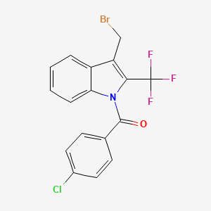 molecular formula C17H10BrClF3NO B13926548 (3-(Bromomethyl)-2-(trifluoromethyl)-1H-indol-1-yl)(4-chlorophenyl)methanone 