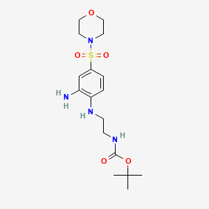 molecular formula C17H28N4O5S B1392655 叔丁基(2-{[2-氨基-4-(吗啉-4-磺酰基)苯基]氨基}乙基)氨基甲酸酯 CAS No. 1242861-63-7