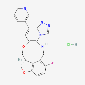 (15S)-21-fluoro-10-(2-methylpyridin-3-yl)-13,17-dioxa-3,5,7,8-tetrazapentacyclo[13.6.1.04,12.05,9.018,22]docosa-1(21),4(12),6,8,10,18(22),19-heptaene;hydrochloride