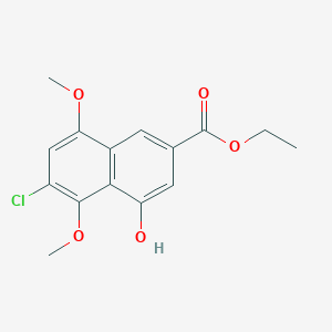 2-Naphthalenecarboxylic acid, 6-chloro-4-hydroxy-5,8-dimethoxy-, ethyl ester