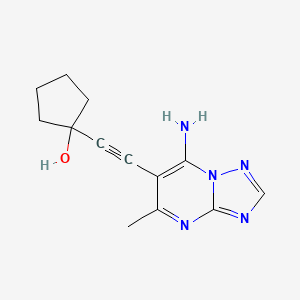 1-(2-(7-Amino-5-methyl-[1,2,4]triazolo[1,5-a]pyrimidin-6-yl)ethynyl)cyclopentanol