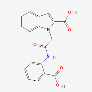molecular formula C18H14N2O5 B1392666 1-{2-[(2-羧基苯基)氨基]-2-氧代乙基}-1H-吲哚-2-羧酸 CAS No. 1242928-26-2