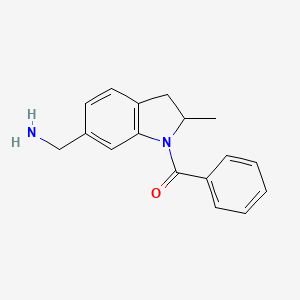 molecular formula C17H18N2O B1392670 [(1-苯甲酰-2-甲基-2,3-二氢-1H-吲哚-6-基)甲基]胺 CAS No. 1242978-07-9