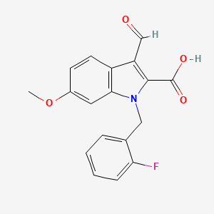 B1392672 1-(2-Fluorobenzyl)-3-formyl-6-methoxy-1H-indole-2-carboxylic acid CAS No. 1242969-59-0