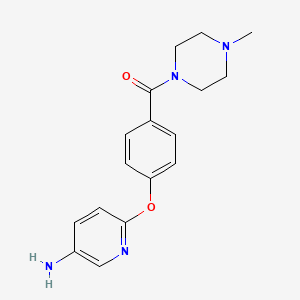 molecular formula C17H20N4O2 B1392684 6-{4-[(4-甲基哌嗪-1-基)羰基]苯氧基}吡啶-3-胺 CAS No. 1242856-67-2