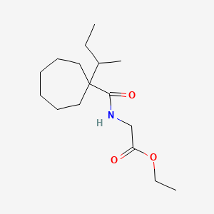 molecular formula C16H29NO3 B13926854 Ethyl N-((1-(1-methylpropyl)cycloheptyl)carbonyl)glycinate CAS No. 56471-41-1