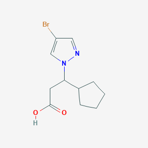 3-(4-Bromo-1H-pyrazol-1-yl)-3-cyclopentylpropanoic acid