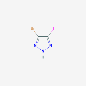 molecular formula C2HBrIN3 B13926884 4-Bromo-5-iodo-1H-1,2,3-triazole 