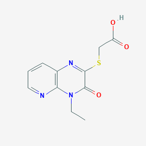 molecular formula C11H11N3O3S B1392692 [(4-乙基-3-氧代-3,4-二氢吡啶并[2,3-b]嘧啶-2-基)硫代]乙酸 CAS No. 1242884-38-3