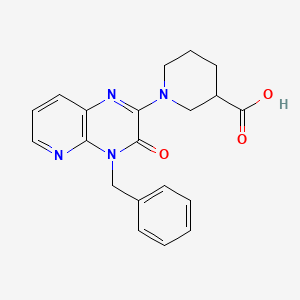 B1392694 1-(4-Benzyl-3-oxo-3,4-dihydropyrido[2,3-b]pyrazin-2-yl)piperidine-3-carboxylic acid CAS No. 1242875-39-3