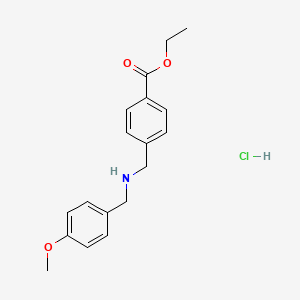 molecular formula C18H22ClNO3 B1392695 4-{[(4-甲氧基苄基)氨基]-甲基}苯甲酸乙酯盐酸盐 CAS No. 17841-66-6