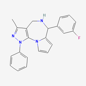 molecular formula C22H19FN4 B1392700 6-(3-氟苯基)-3-甲基-1-苯基-1,4,5,6-四氢吡唑并[4,3-f]吡咯并[1,2-a][1,4]二氮杂卓 CAS No. 1242869-89-1
