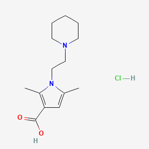 molecular formula C14H23ClN2O2 B1392701 2,5-二甲基-1-(2-哌啶-1-基乙基)-1H-吡咯-3-羧酸盐酸盐 CAS No. 1243008-95-8