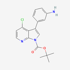 1H-Pyrrolo[2,3-b]pyridine-1-carboxylic acid, 3-(3-aminophenyl)-4-chloro-, 1,1-dimethylethyl ester