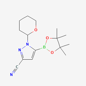 1-(Tetrahydro-2H-pyran-2-yl)-5-(4,4,5,5-tetramethyl-1,3,2-dioxaborolan-2-yl)-1H-pyrazole-3-carbonitrile