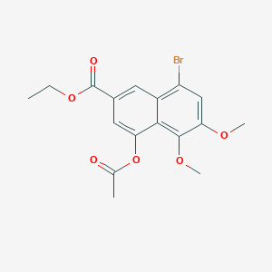 2-Naphthalenecarboxylic acid, 4-(acetyloxy)-8-bromo-5,6-dimethoxy-, ethyl ester