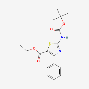 molecular formula C17H20N2O4S B1392736 2-[(叔丁氧羰基)氨基]-4-苯基-1,3-噻唑-5-羧酸乙酯 CAS No. 302963-98-0