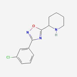 molecular formula C13H14ClN3O B13927468 2-[3-(3-Chlorophenyl)-1,2,4-oxadiazol-5-yl]piperidine 