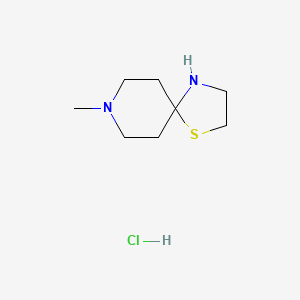 molecular formula C8H17ClN2S B1392747 8-Methyl-1-thia-4,8-diazaspiro[4.5]decane hydrochloride CAS No. 1221575-00-3