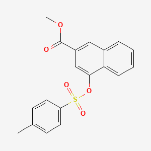 molecular formula C19H16O5S B13927483 2-Naphthalenecarboxylic acid, 4-[[(4-methylphenyl)sulfonyl]oxy]-, methyl ester 