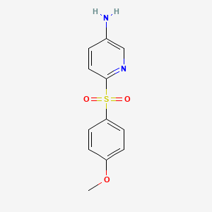 molecular formula C12H12N2O3S B1392751 6-[(4-甲氧苯基)磺酰基]-3-吡啶胺 CAS No. 1221792-06-8