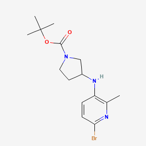 molecular formula C15H22BrN3O2 B13927534 tert-Butyl 3-((6-bromo-2-methylpyridin-3-yl)amino)pyrrolidine-1-carboxylate 