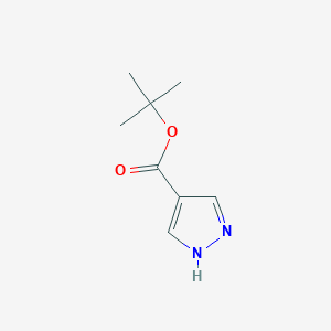 molecular formula C8H12N2O2 B1392755 叔丁基 1H-吡唑-4-甲酸酯 CAS No. 611239-23-7