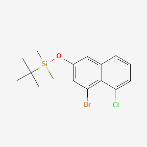 molecular formula C16H20BrClOSi B13927620 ((4-Bromo-5-chloronaphthalen-2-yl)oxy)(tert-butyl)dimethylsilane 