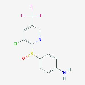 molecular formula C12H8ClF3N2OS B1392765 4-{[3-氯-5-(三氟甲基)-2-吡啶基]亚磺酰基}苯胺 CAS No. 1221792-80-8