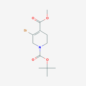 molecular formula C12H18BrNO4 B13927677 Methyl 3-bromo-1,2,5,6-tetrahydropyridine-4-carboxylate 