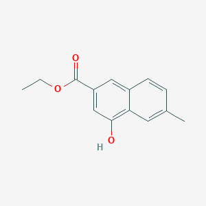 molecular formula C14H14O3 B13927683 4-Hydroxy-6-methyl-2-naphthalenecarboxylic acid ethyl ester 