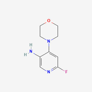 molecular formula C9H12FN3O B13927721 6-Fluoro-4-morpholinopyridin-3-amine 