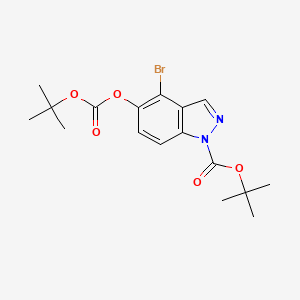 molecular formula C17H21BrN2O5 B13927723 Tert-butyl 4-bromo-5-((tert-butoxycarbonyl)oxy)-1H-indazole-1-carboxylate 