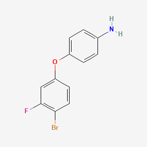 molecular formula C12H9BrFNO B13927752 4-(4-Bromo-3-fluorophenoxy)aniline 