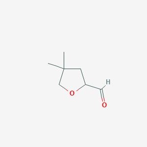 molecular formula C7H12O2 B13927780 4,4-Dimethyltetrahydrofuran-2-carbaldehyde 