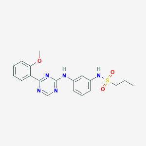 molecular formula C19H21N5O3S B13927781 N-[3-((4-(2-methoxyphenyl)-1,3,5-triazin-2-yl)amino)phenyl]-propanesulfonamide 