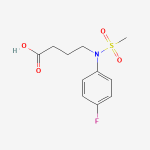 molecular formula C11H14FNO4S B1392782 4-[(4-氟苯基)(甲磺酰)氨基]丁酸 CAS No. 1266481-70-2