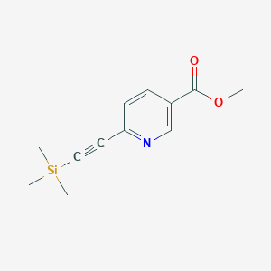 molecular formula C12H15NO2Si B13927828 Methyl 6-((trimethylsilyl)ethynyl)nicotinate 