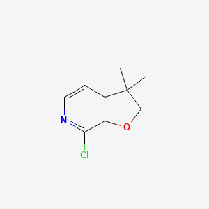 molecular formula C9H10ClNO B13927842 7-Chloro-3,3-dimethyl-2,3-dihydrofuro[2,3-c]pyridine 