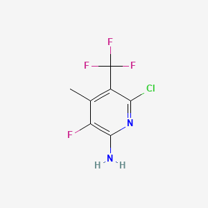 molecular formula C7H5ClF4N2 B13927848 6-Chloro-3-fluoro-4-methyl-5-(trifluoromethyl)pyridin-2-amine 