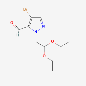 molecular formula C10H15BrN2O3 B13927849 4-Bromo-1-(2,2-diethoxyethyl)-1H-pyrazole-5-carbaldehyde 