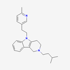 1H-Pyrido(4,3-b)indole, 2,3,4,5-tetrahydro-2-isopentyl-5-(2-(6-methyl-3-pyridyl)ethyl)-